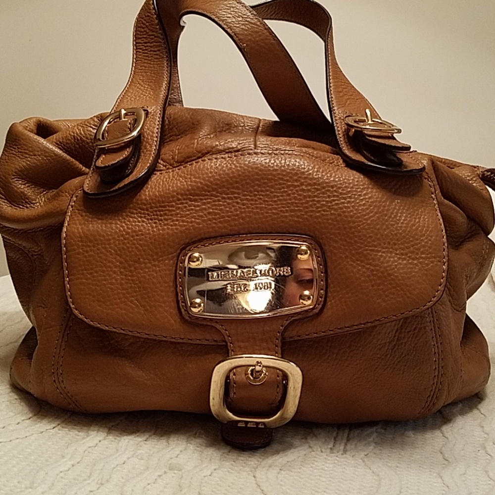 Michael Kors Camel Leather Hudson Satchel